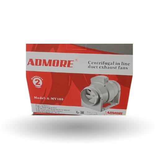 Admore AMV100 4 inch 30W mixflow inline exhaust fan PVC – Qatar
